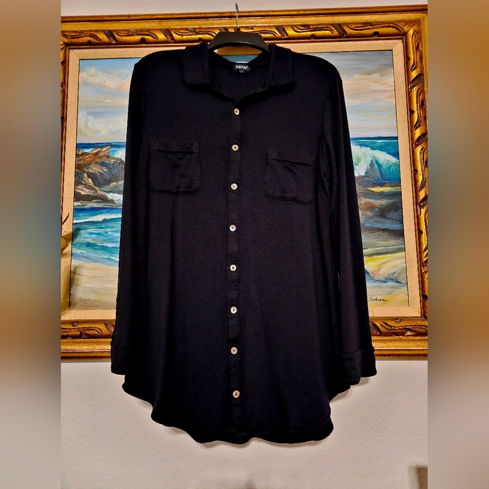 Bleusalt The Boyfriend Shirt Black Size 1 Excellent Condition